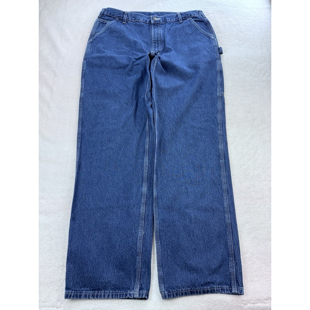 Carhartt Jeans Mens 40x34 B13 DST Dungaree Fit Blue Denim Carpenter Work Utility